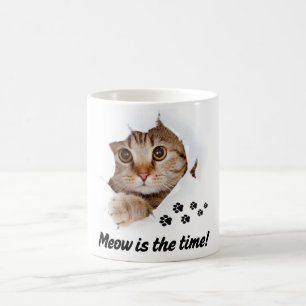 Mug Meow Is the Time - Cute Cat