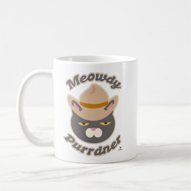 Mug Meowdy Purrdner Howdy Cowboy Casquette Chat Fun (Gauche)