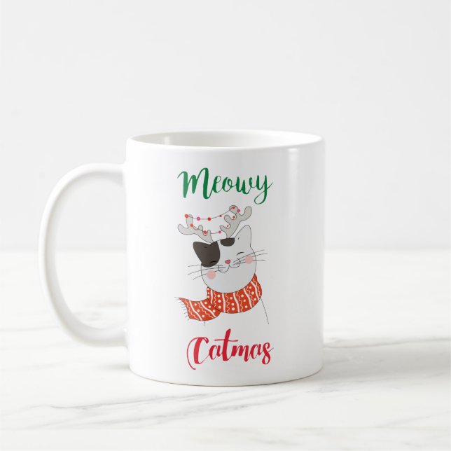Mug Meowy Catmas, Joyeux Noël au chat (Gauche)