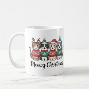 Mug Meowy Christmas Café Amoureux des chats de vacan