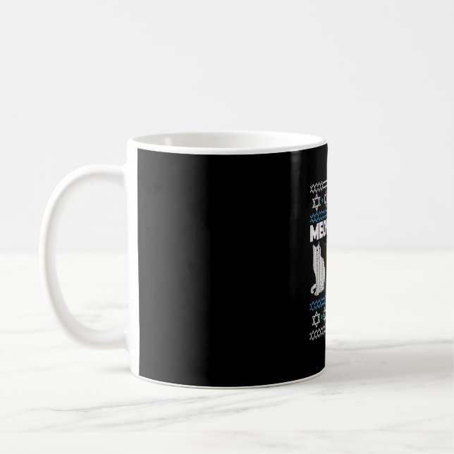 Mug Meowzel Tov Chanukah Juif Chat propriétaire Ugly (Gauche)