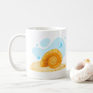 Mug mer coquille. Monde sous-marin. 