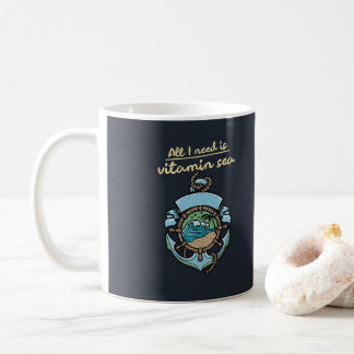 Mug Mer de vitamine Ancre nautique Vague Citation Plag