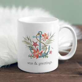 Mug Mer et salutations | Noël nautique