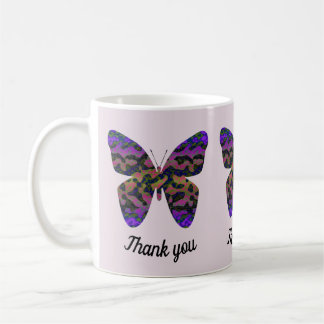 Mug Merci Appréciation Papillon brillant moderne