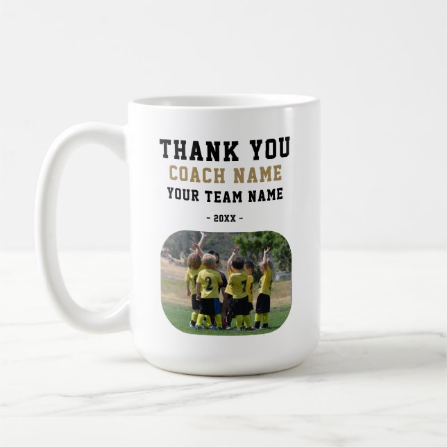 Mug Merci Coach avec Photo de l'équipe (Gauche)