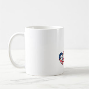Mug Merci cœur patriotique conception vectorielle vint