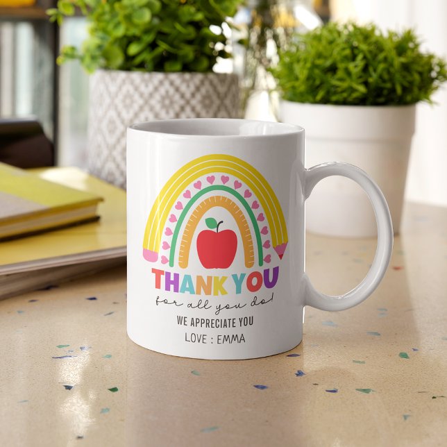 Mug Merci Colorful Appréciation de l'enseignant Rainbo (Créateur téléchargé)