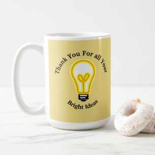 Mug Merci d'ampoule lumineuse de reconnaissance des em