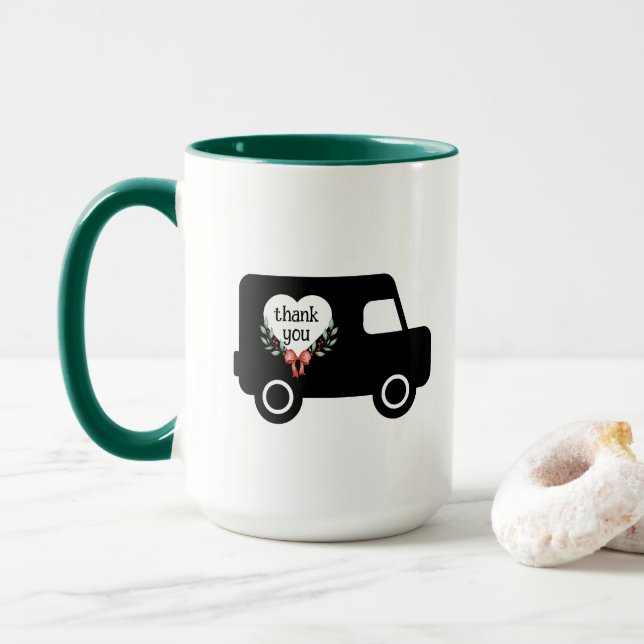 Mug Merci de livraison du courrier (Avec donut)
