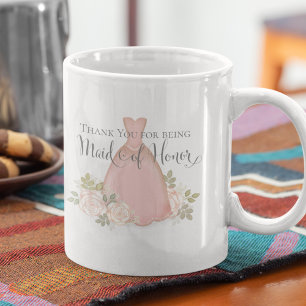 Mug Merci d'être ma servante d'honneur rose vif