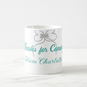 Mug merci d'être venu nom du texte message arc gris