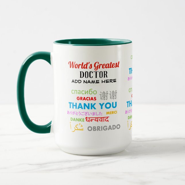 Mug Merci DOCTOR - les plus grandes langues diff (Gauche)