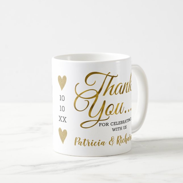 Mug Merci D'Or Mariée Et Mariage De Salle  (Devant droit)