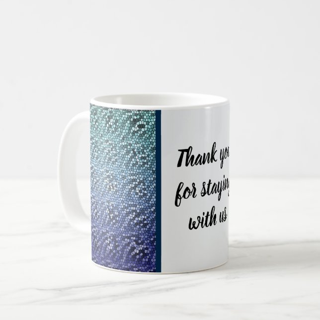 Mug Merci Location de vacances Guest Welcome Mosaic (Devant gauche)