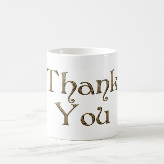 Mug Merci Merci Golden Typography Texte élégant (Centre)
