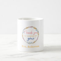 "MERCI POUR AIDER" Floral, cadeau pour les enseign