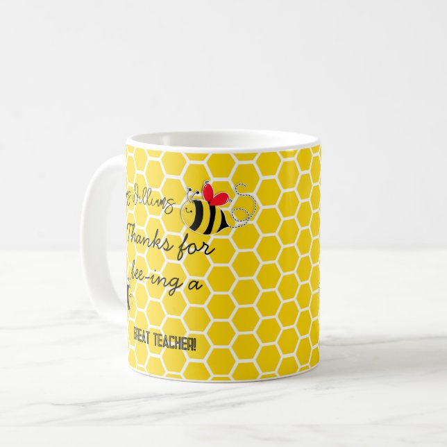 Mug Merci pour Bee-ing un grand professeur abeilles ja (Devant gauche)