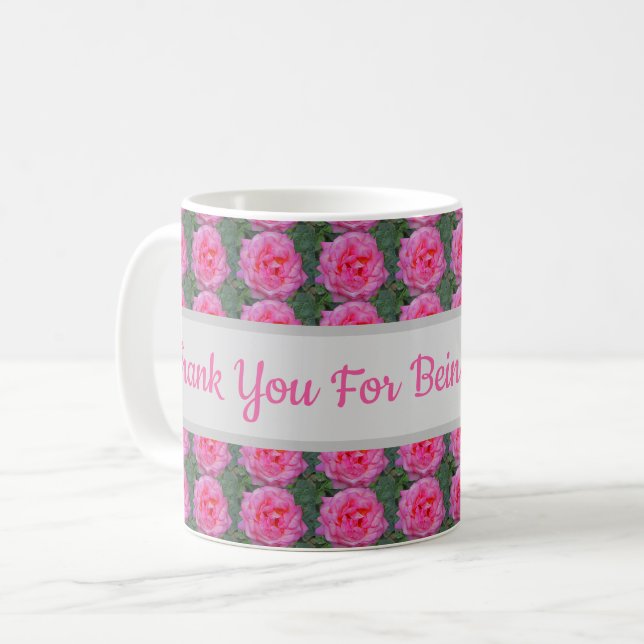 Mug Merci pour être mon professeur Motif rose rose (Devant gauche)