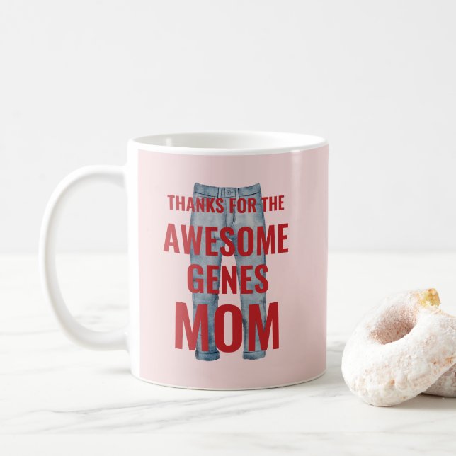 Mug Merci pour la Fête des Mères du Gène génial (Avec donut)