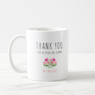 Mug Merci pour m'aider à fleurir, cactus rose