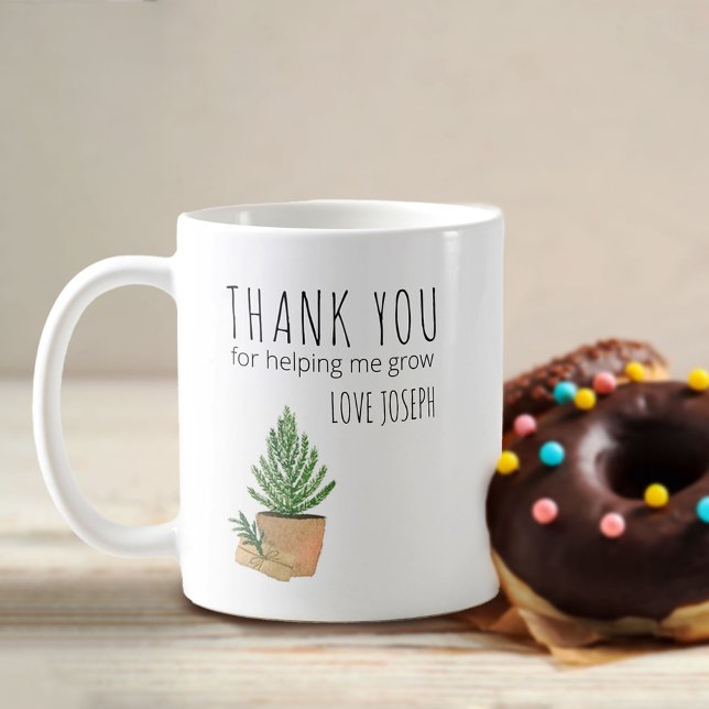 Mug Merci pour m'aider à grandir Enseignant de l'arbre (Créateur téléchargé)