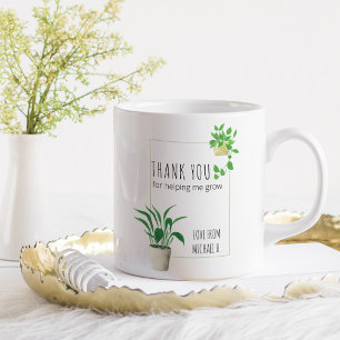 Mug Merci pour m'aider à grandir Maison Plantes enseig