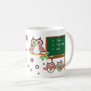 Mug Merci, professeur. Cadeau aux chouettes
