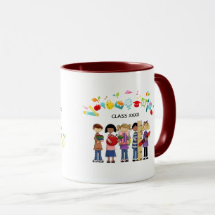 Mug Merci, professeur. Cadeau de nom personnalisé