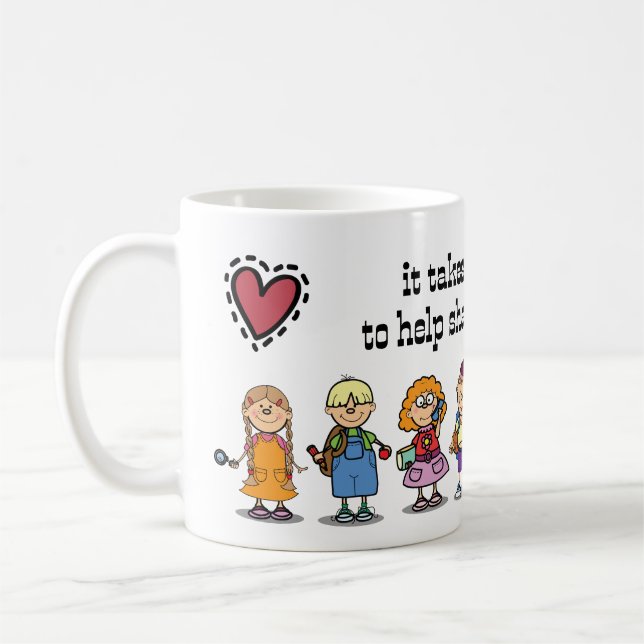 Mug Merci, professeur. Enfants de l'école et Citer des (Gauche)