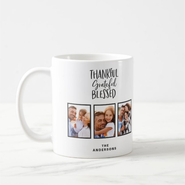 Mug Merci reconnaissant béni photo de grâces   (Gauche)