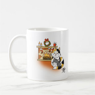 Mug Mère Chat et Kitten Foyer chaleureux Noël