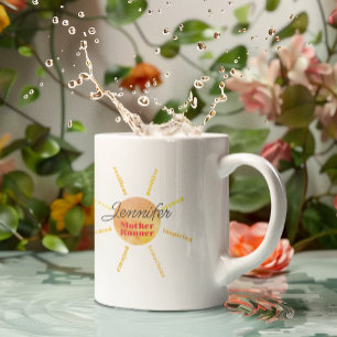 Mug Mère coureuse Yellow Sunshine Aquarelle personnali