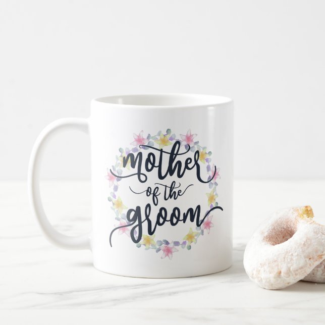Mug Mère de la calligraphie Mariage Groom | Musique (Avec donut)