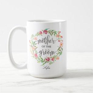 Mug Mère de la chambre, Calligraphie, couronne florale