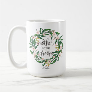 Mug Mère de la chambre, Calligraphie, couronne florale