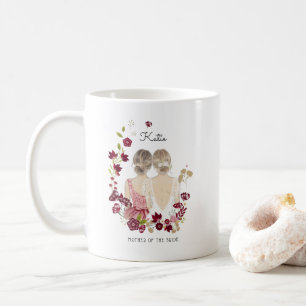 Mug Mère de la mariée illustrée   Monogramme 