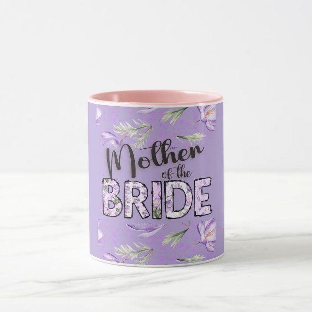 Mug Mère de la mariée Lavande Crocus Personnalisé (Centre)