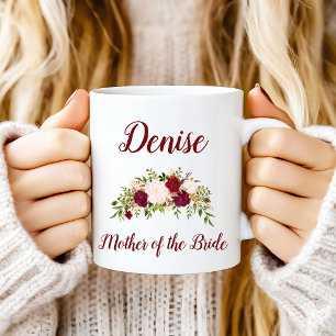 Mug Mère de la mariée Marsala Mariage rose floral