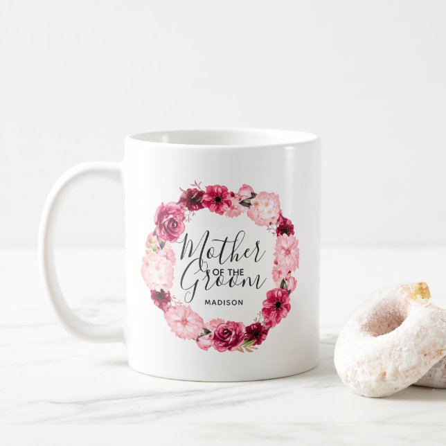 Mug Mère de la salle de bain de la couronne de fleurs  (Avec donut)