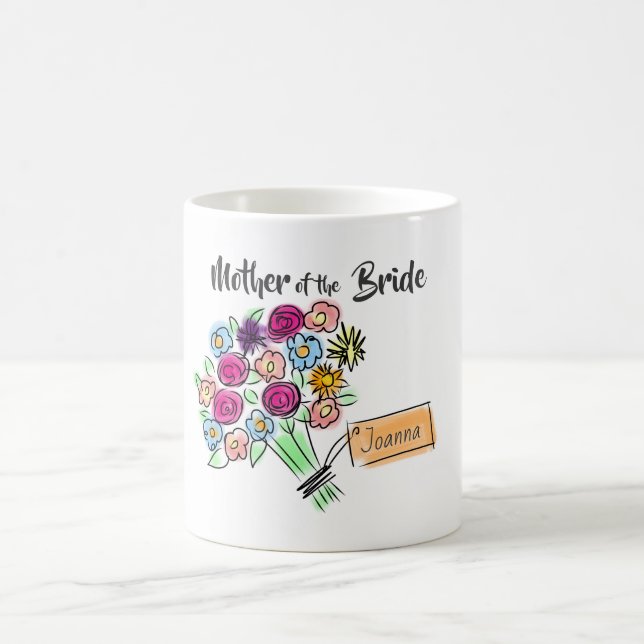 Mug Mère de mariée Fleurs personnalisées (Centre)