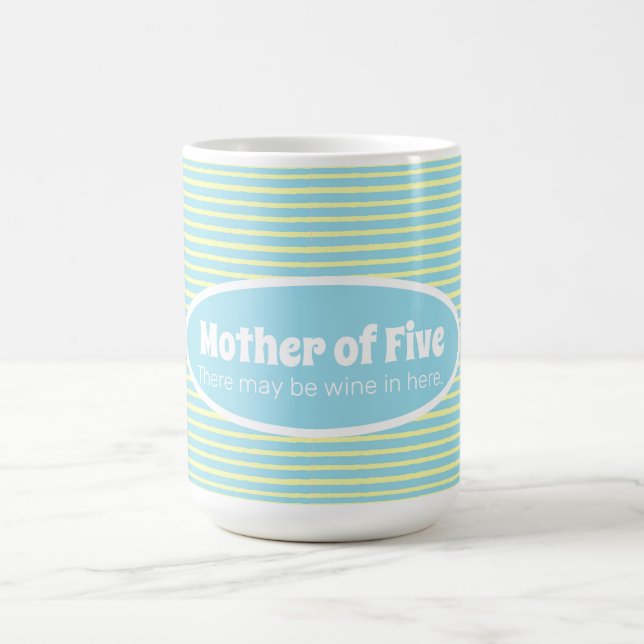 Mug Mère drôle de la grande famille Pastel Stripe pers (Centre)