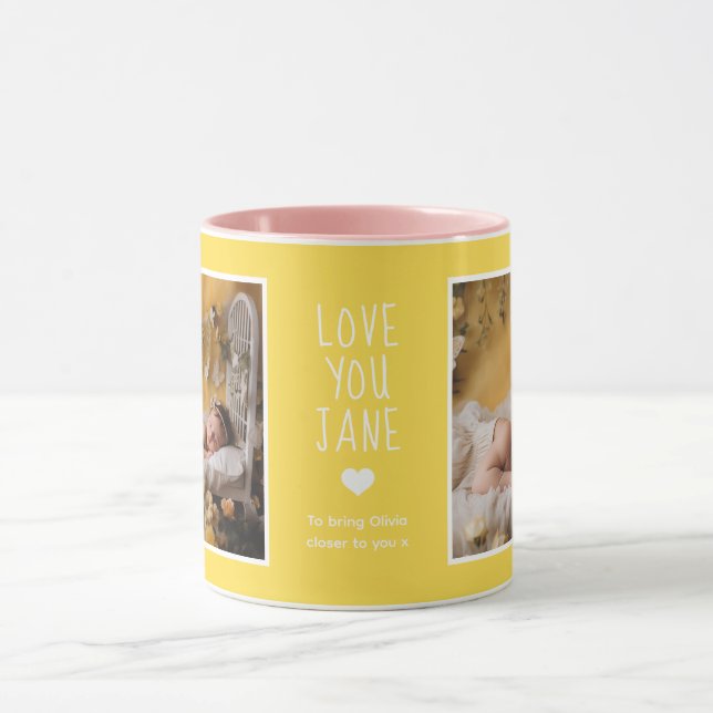 Mug Mère En Droit Love Photos Moderne Jaune C61 Blanc (Centre)