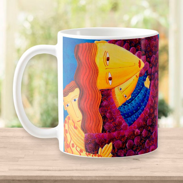 Mug Mère et Fils Peinture familiale contemporaine (Créateur téléchargé)