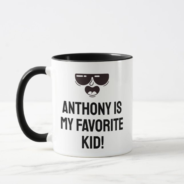 Mug Mère/Fête des pères Favori Enfant Nom personnalisé (Gauche)