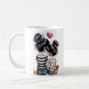 Mug Mère & Fille A-Line Art-Unique Cadeau Familial