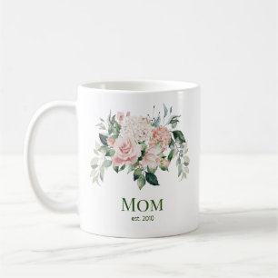 Mug Mère florale rose pâle