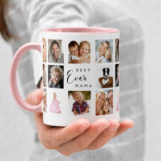 Mug Mère maman collage photo rose (Créateur téléchargé)