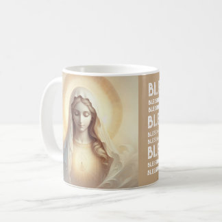 Mug Mère Marie Dans Les Tons Blanc Doux