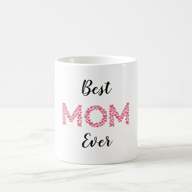 Mug Mère | Meilleure maman Jamais Coeurs roses Personn (Centre)